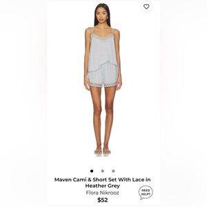 Flora Nikrooz Light Gray Lace Trim Sleep Shorts